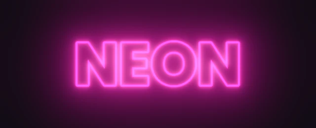 Pink neon sign text glowing with Photon Glow